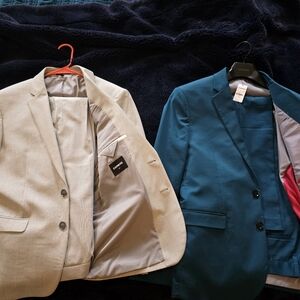 Men's Gray and Teal Suit Sets